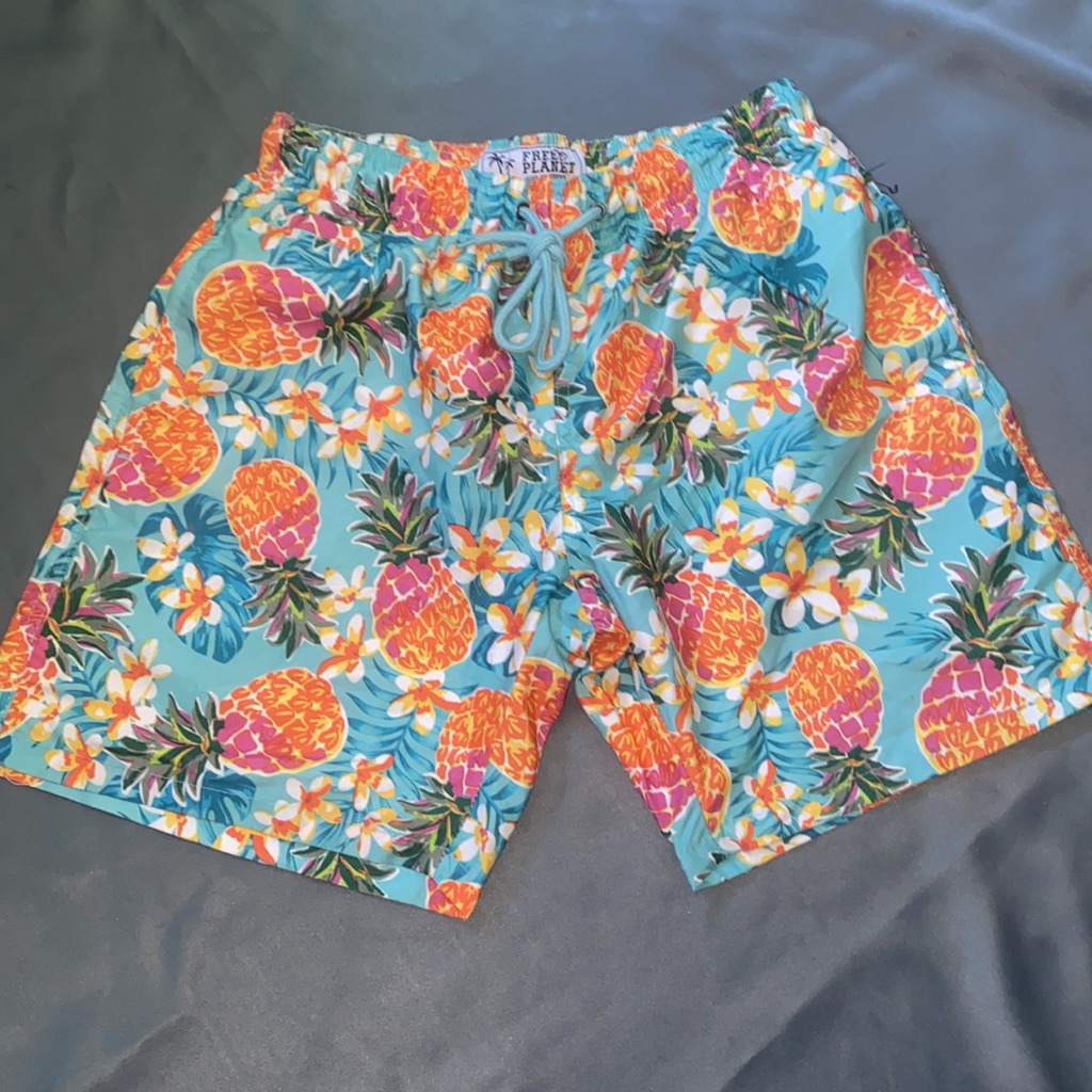 Free Planet Swim Trunk Pineapple Men Swimwear Small